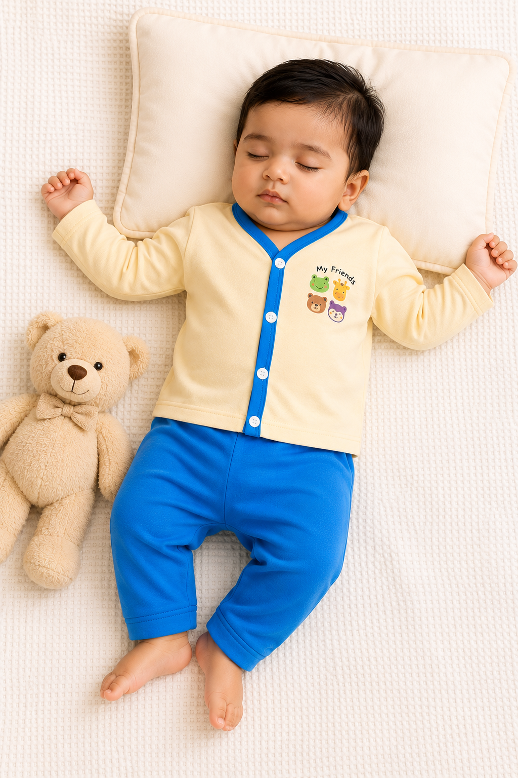 Unisex Printed Cotton Full Sleeve Jhabla + Pant Set IP12
