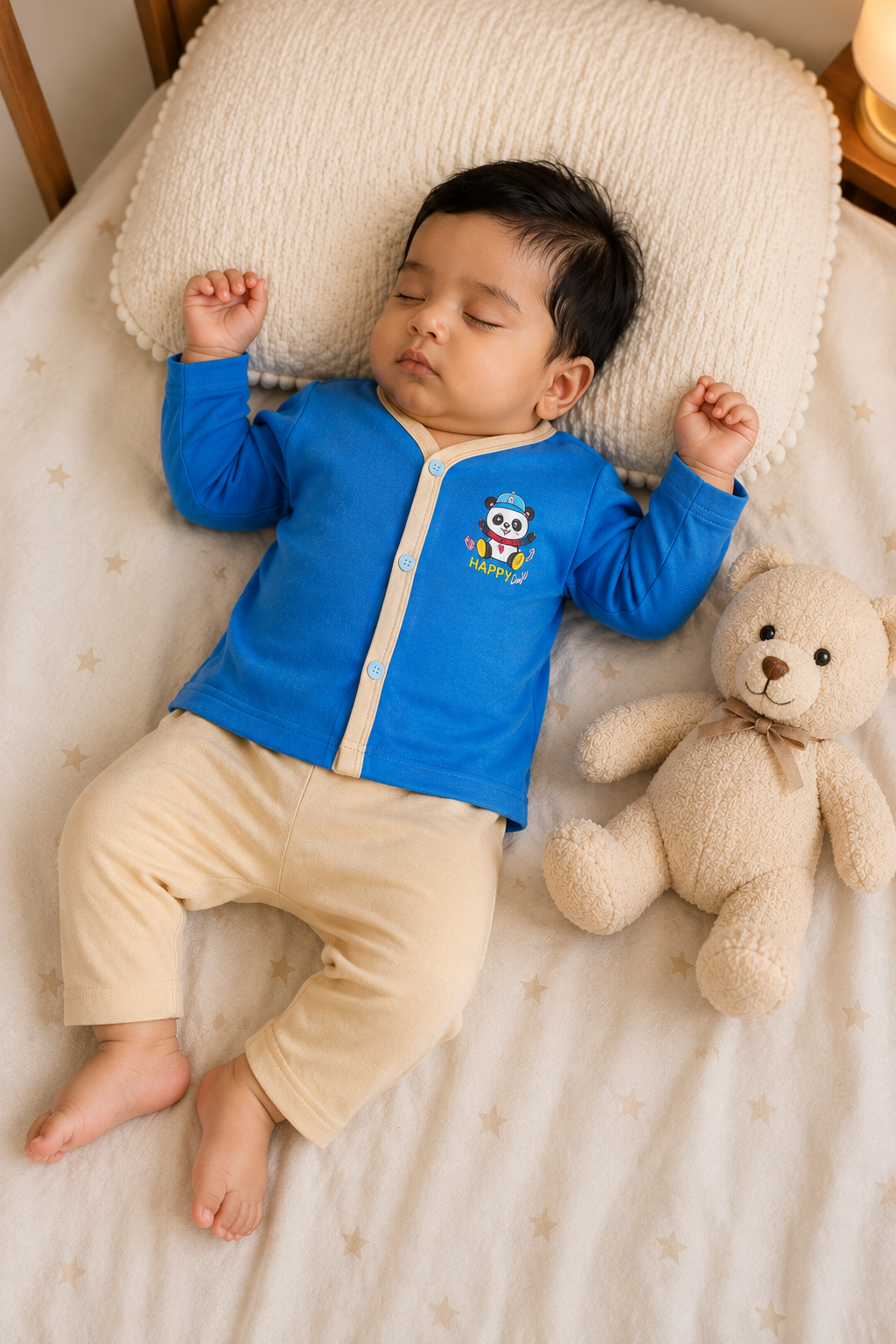 Unisex Printed Cotton Full Sleeve Jhabla + Pant Set IP12