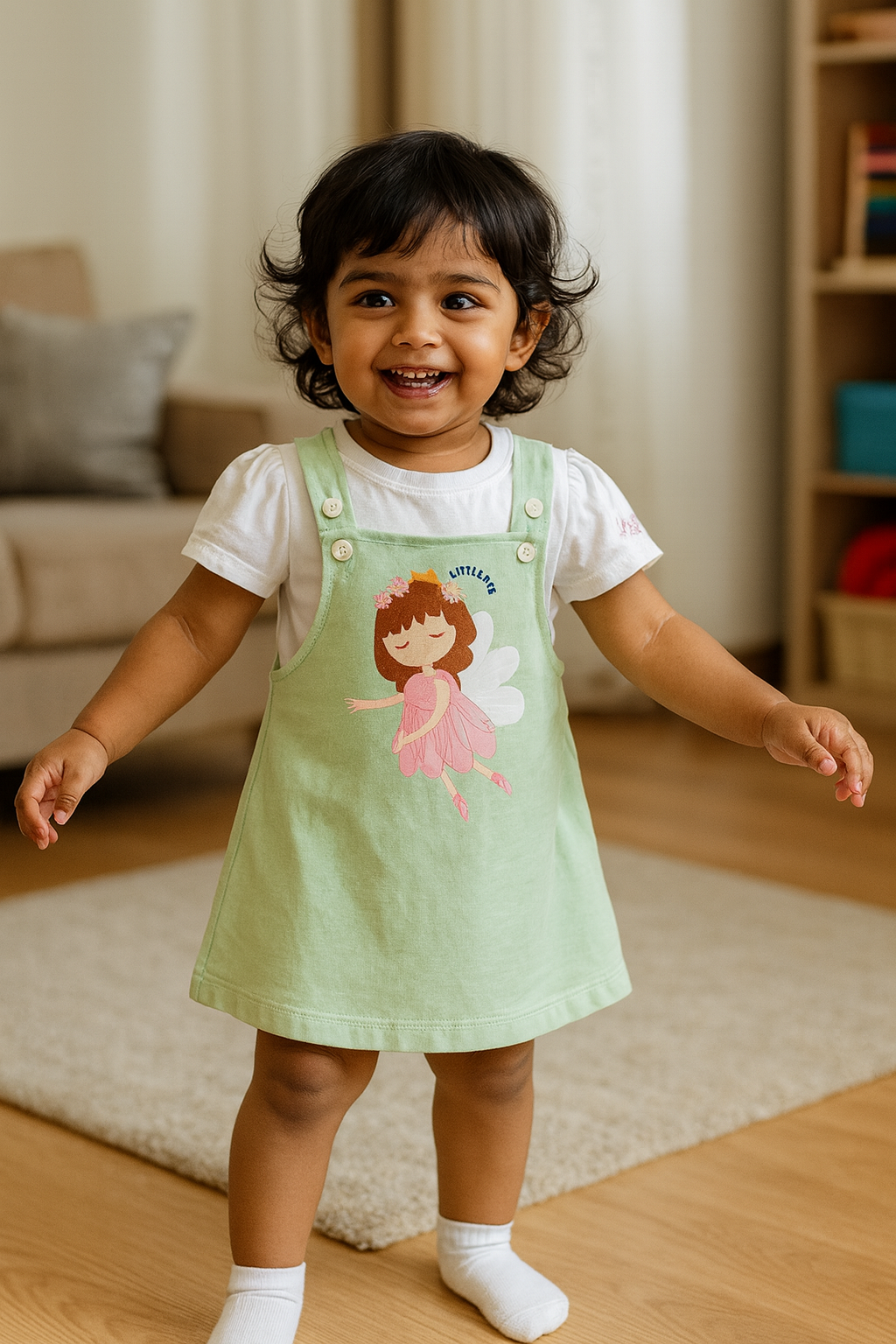 Girl Dress with T-Shirt Set