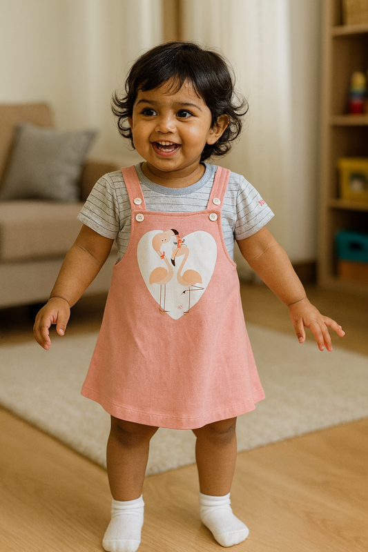 Girl Dress with T-Shirt Set