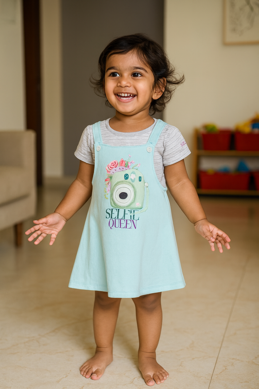 Girl Dress with T-Shirt Set