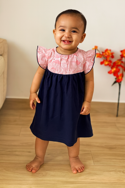 Girls Cotton Trendy Frill Sleeve Frock