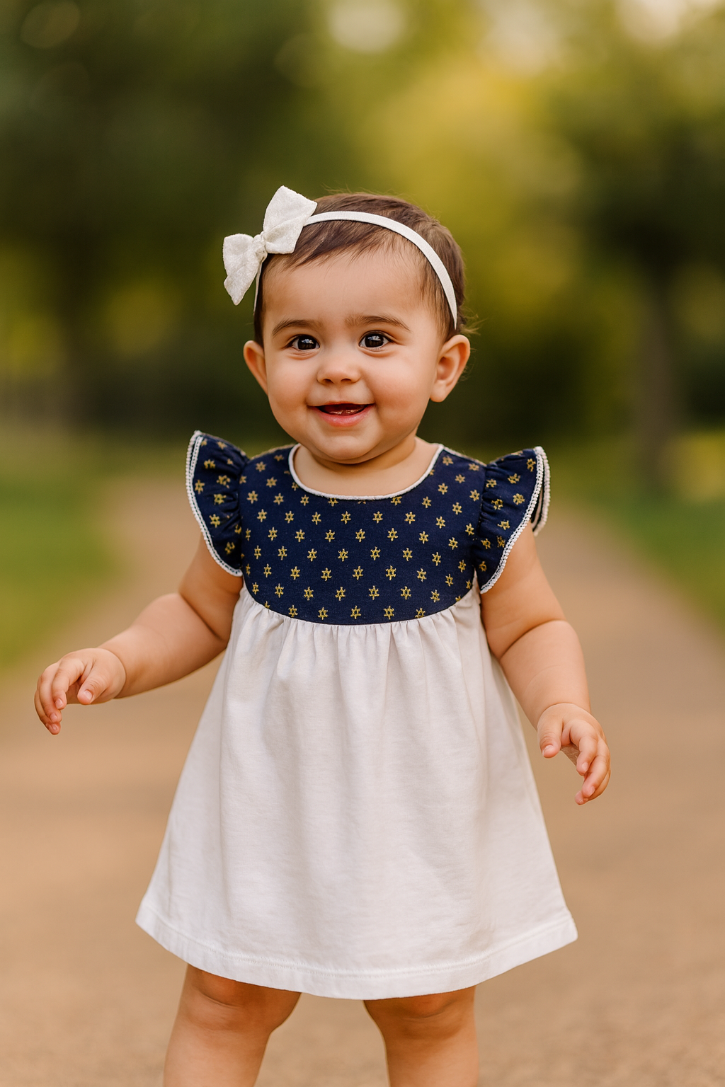 Girls Cotton Trendy Frill Sleeve Frock