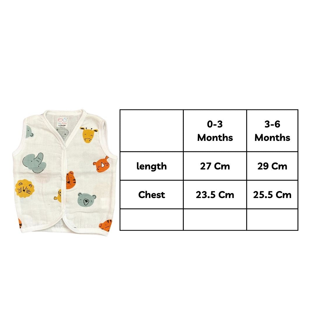Organic Cotton Muslin Unisex Button Jhabla Combo Pack of 7 pcs