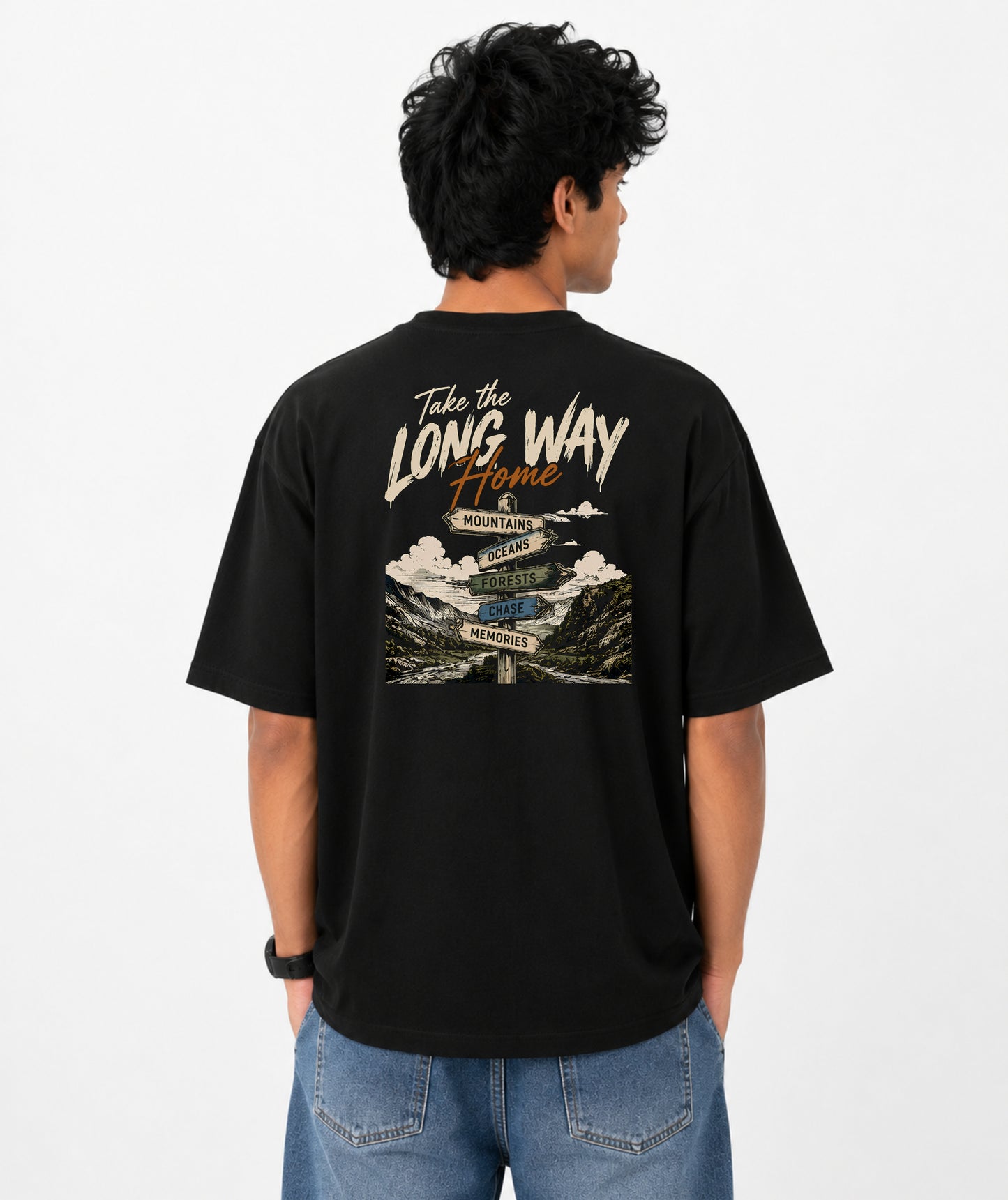 Men's Over Sized T shirt / Drop Shoulder Travel