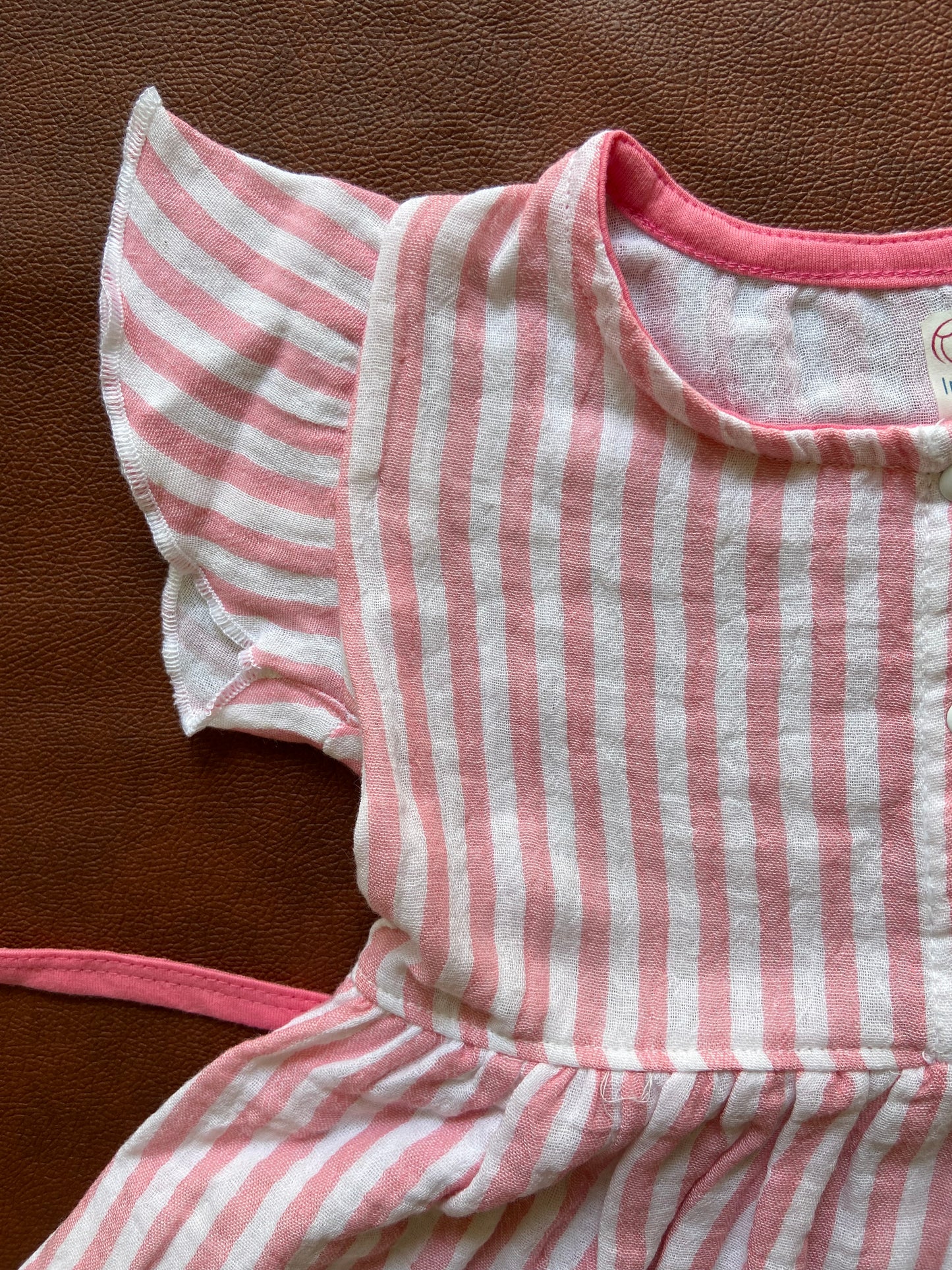 Organic Cotton Muslin Frill Sleeve Frock