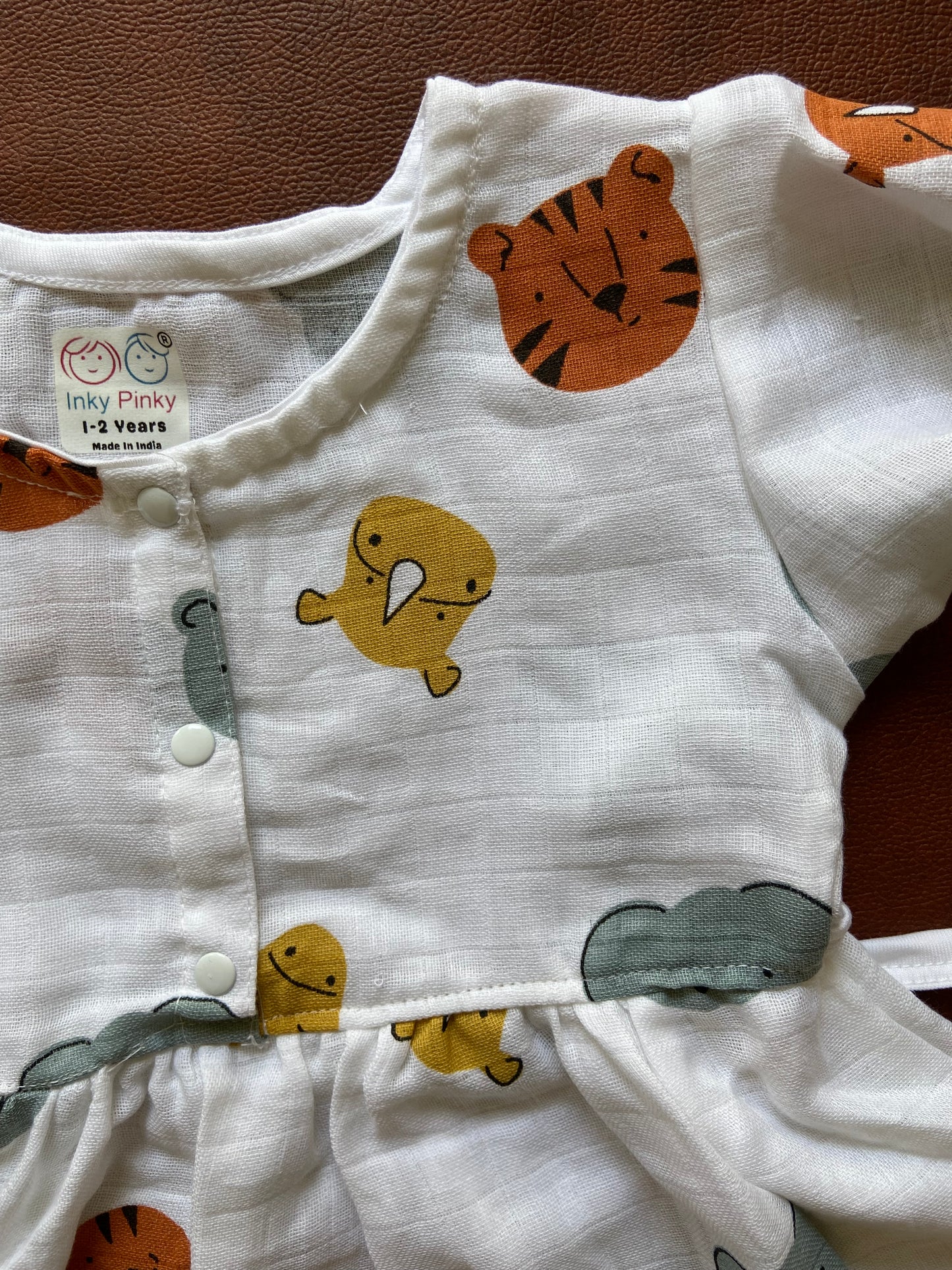 Organic Cotton Muslin Frill Sleeve Frock