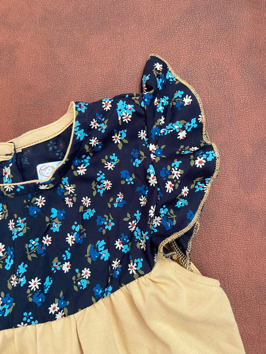 Girls Cotton Trendy Frill Sleeve Frock