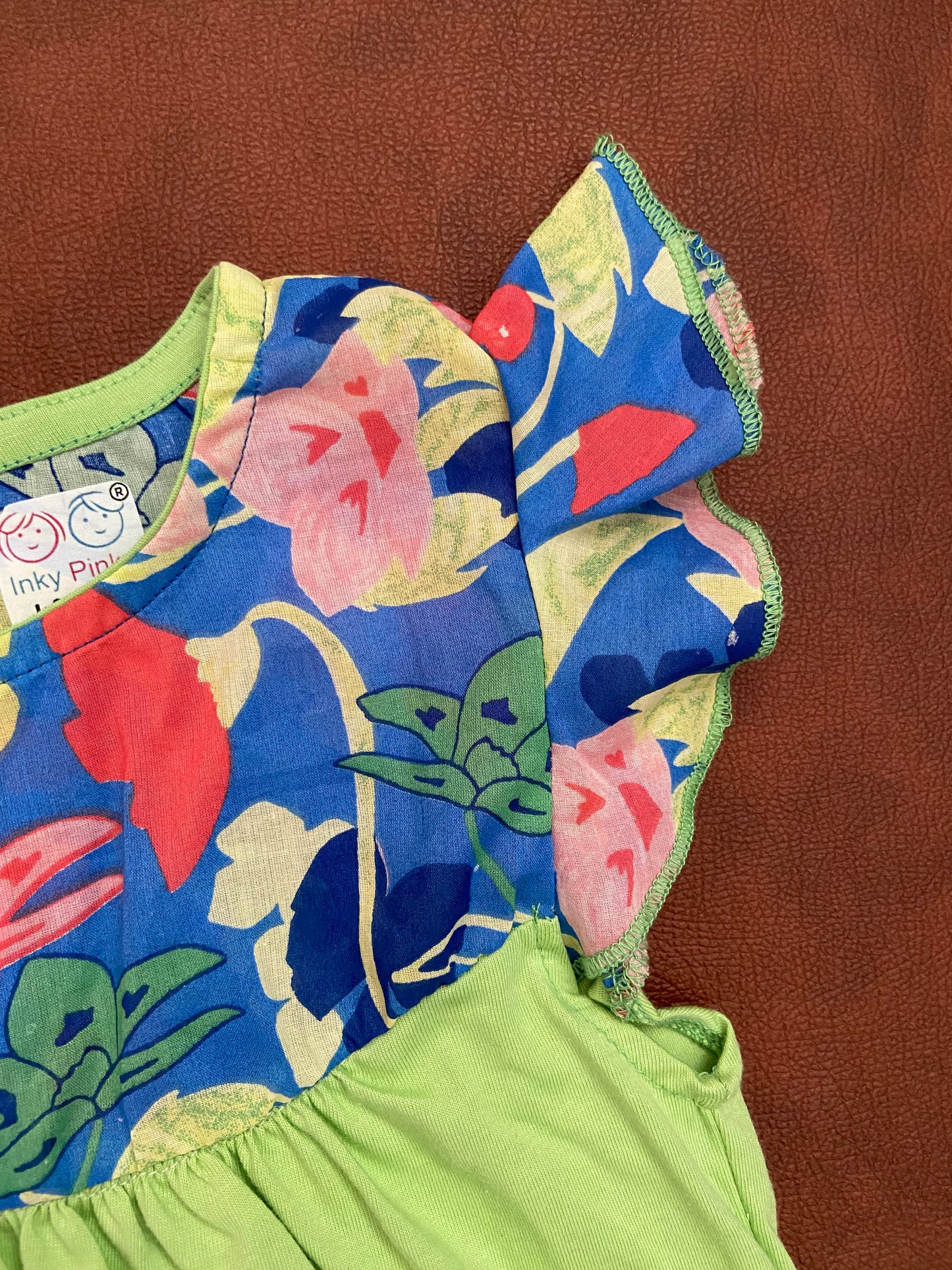 Girls Cotton Trendy Frill Sleeve Frock