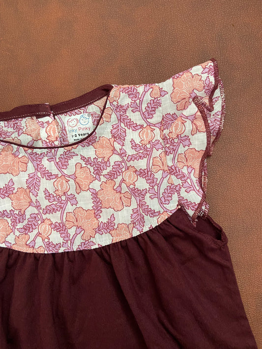 Girls Cotton Trendy Frill Sleeve Frock