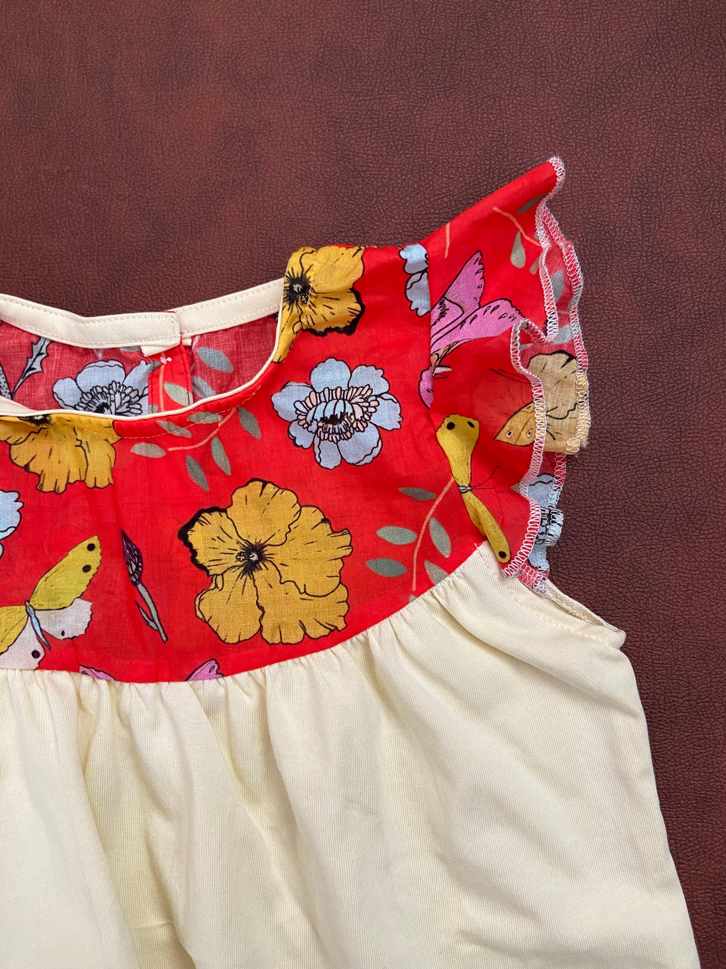 Girls Cotton Trendy Frill Sleeve Frock