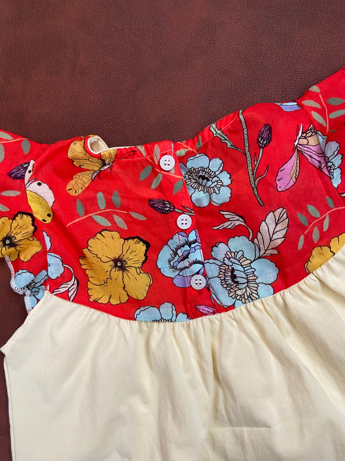 Girls Cotton Trendy Frill Sleeve Frock