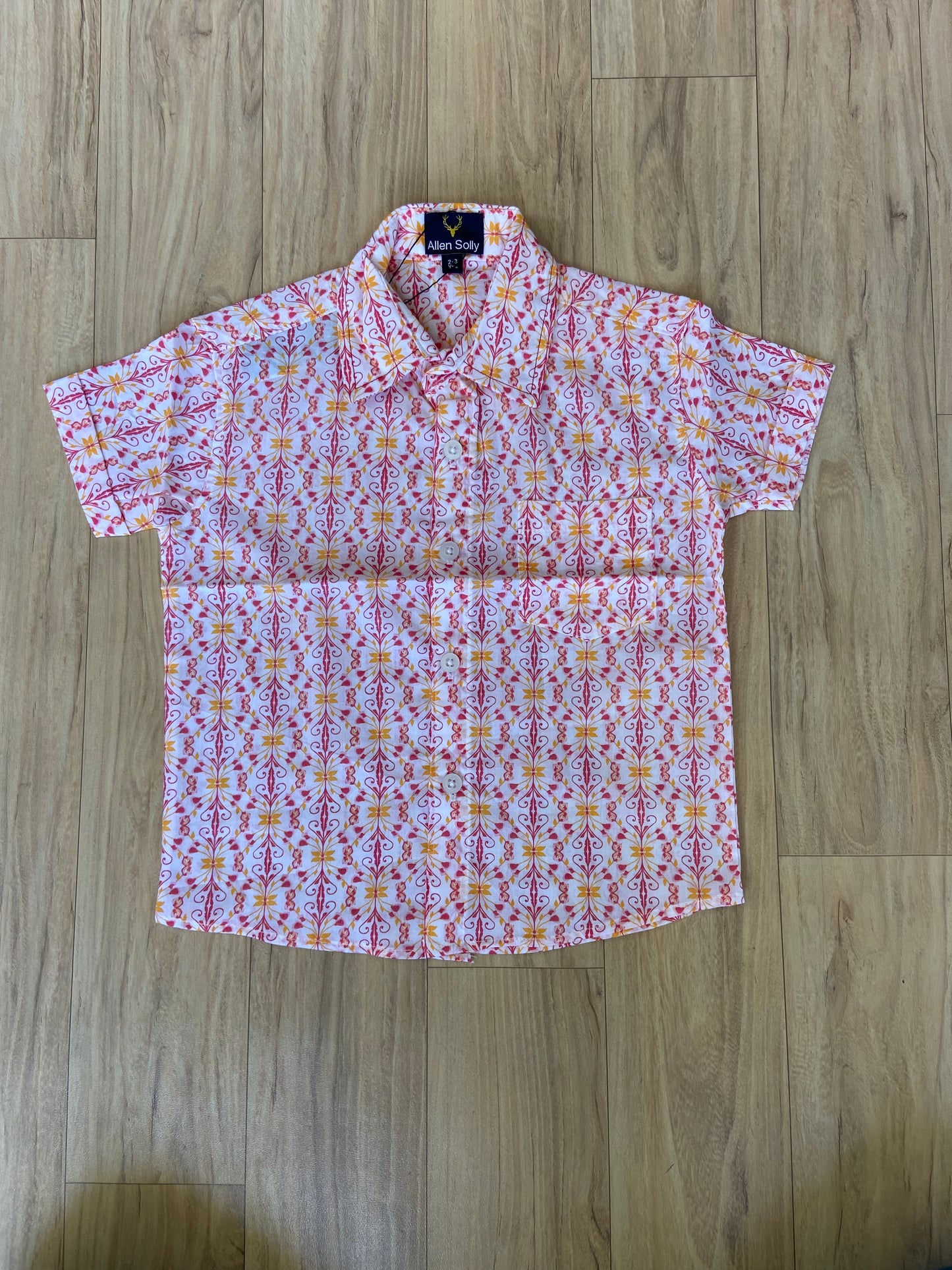 Unisex Kids Cotton Half Sleeve Woven Shirt IP15