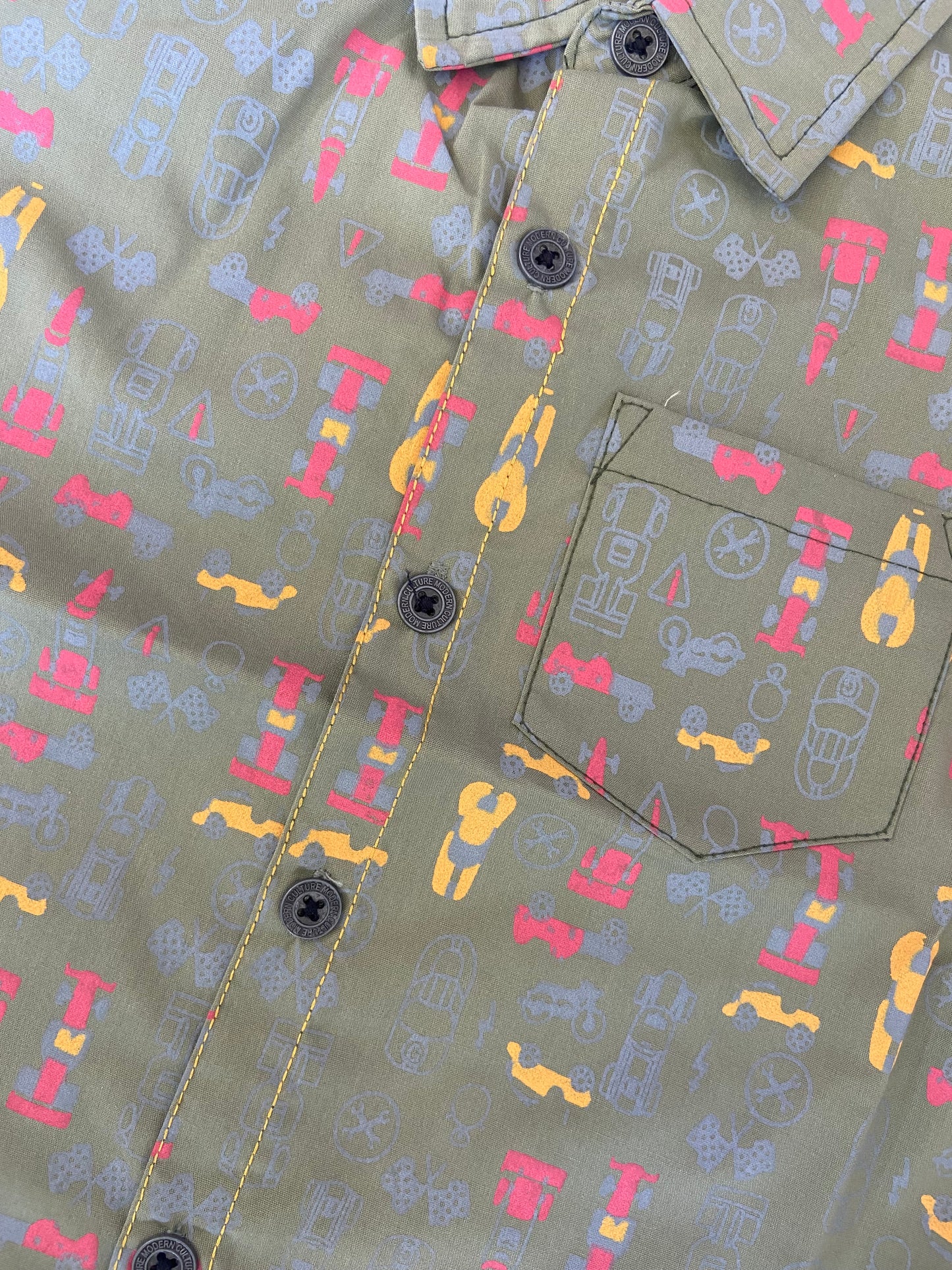 Unisex Kids Cotton Half Sleeve Woven Shirt IP15