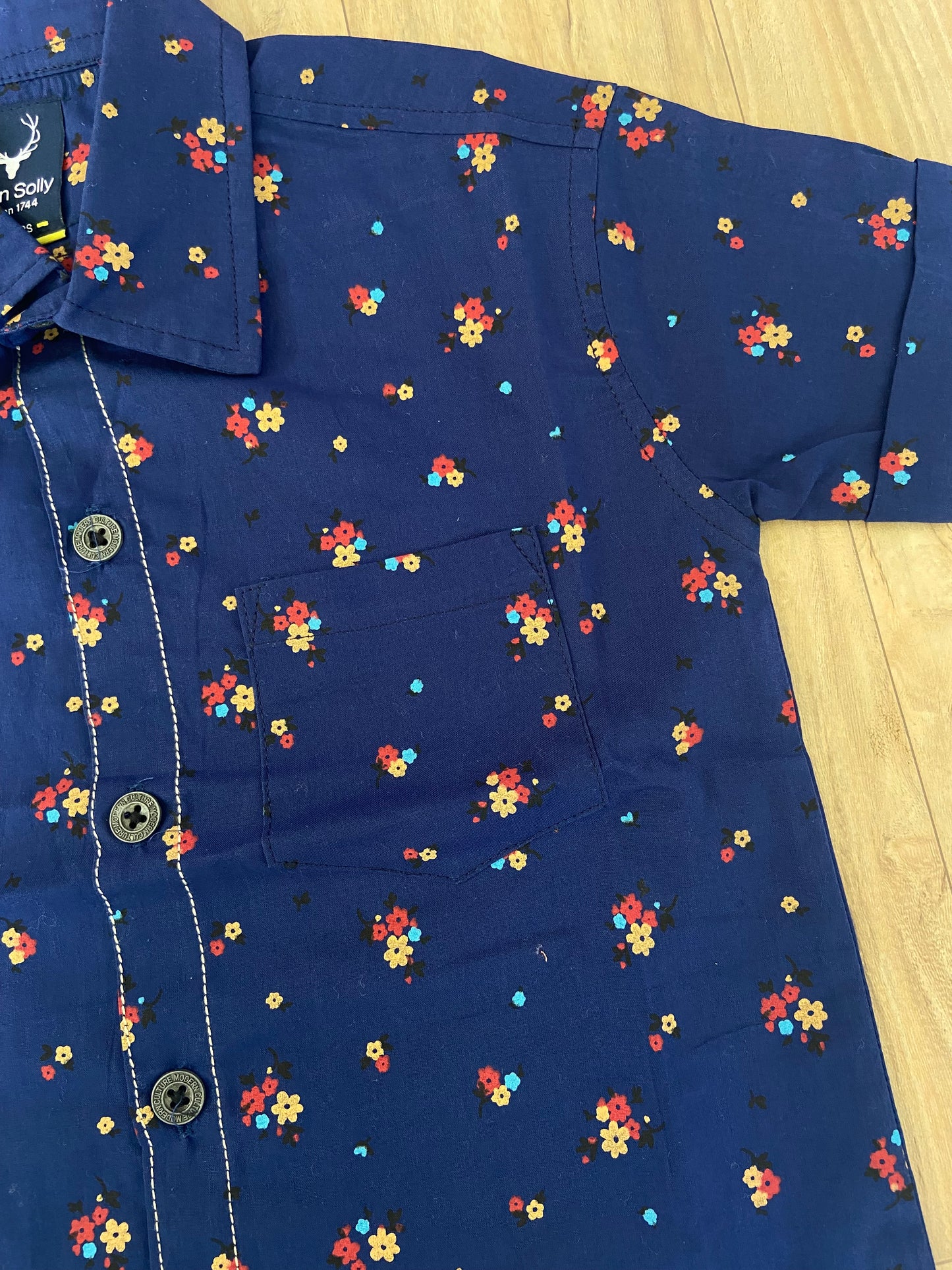 Unisex Kids Cotton Half Sleeve Woven Shirt IP15