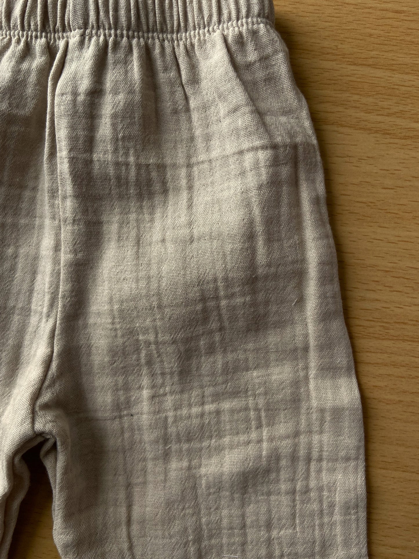 Organic cotton muslin crinkle fabric unisex pant IP22