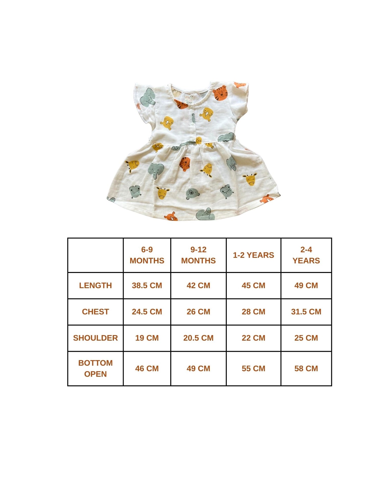 Organic Cotton Muslin Frill Sleeve Frock