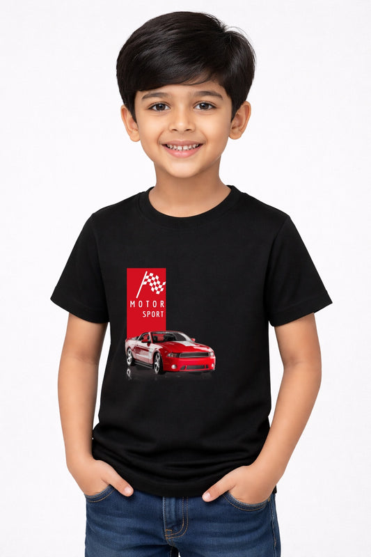 Boys Racing Cotton T Shirt
