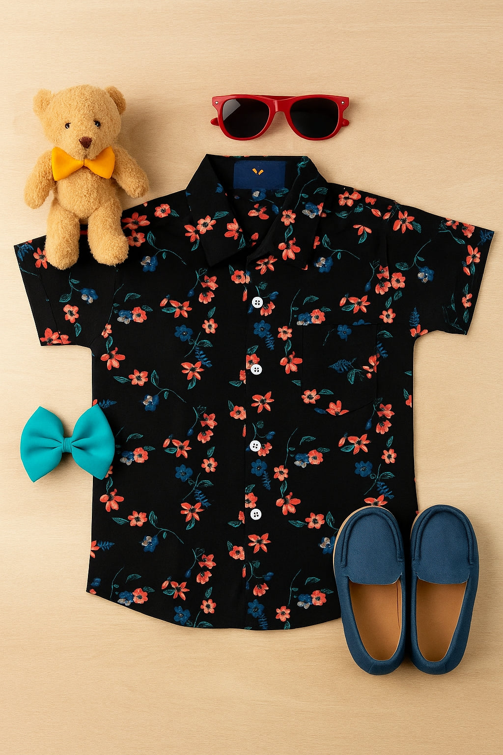 Unisex Kids Cotton Half Sleeve Woven Shirt IP15