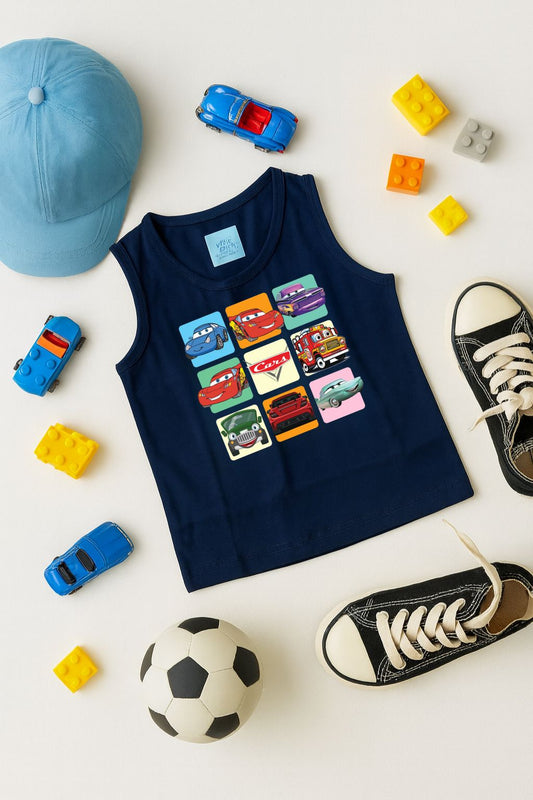 Boys Cotton Printed Sleeveless T-Shirt