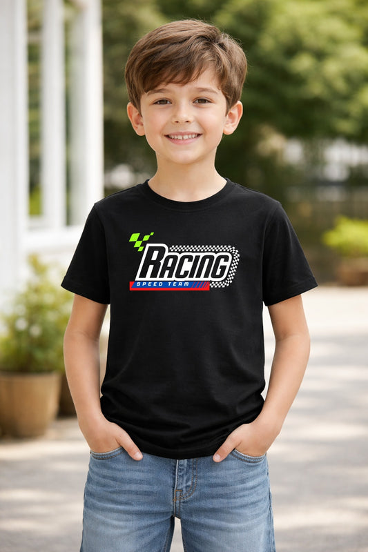 Boys Racing Cotton T Shirt