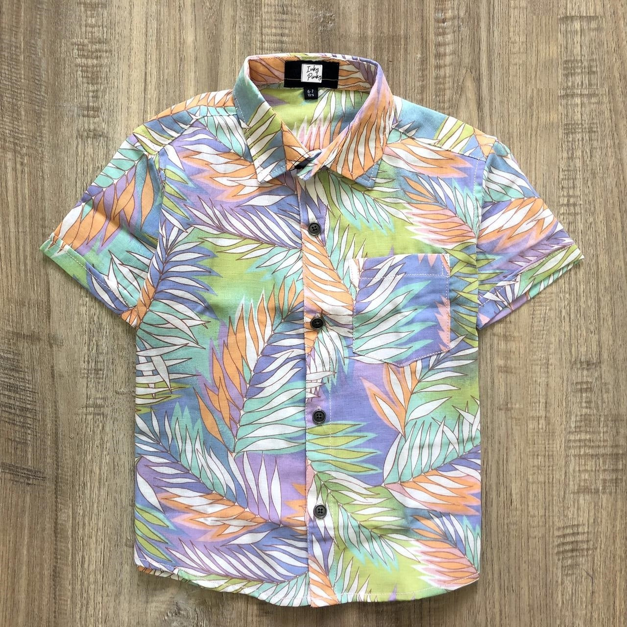 Unisex Kids Cotton Half Sleeve Woven Shirt IP15