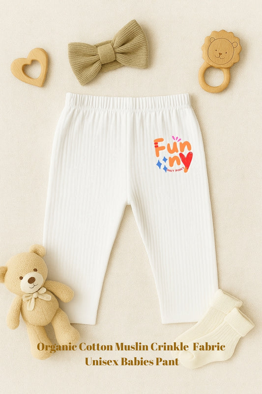 Organic cotton muslin crinkle fabric unisex pant IP22