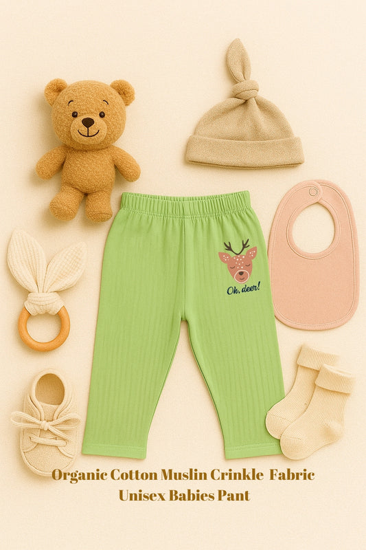 Organic cotton muslin crinkle fabric unisex pant IP22