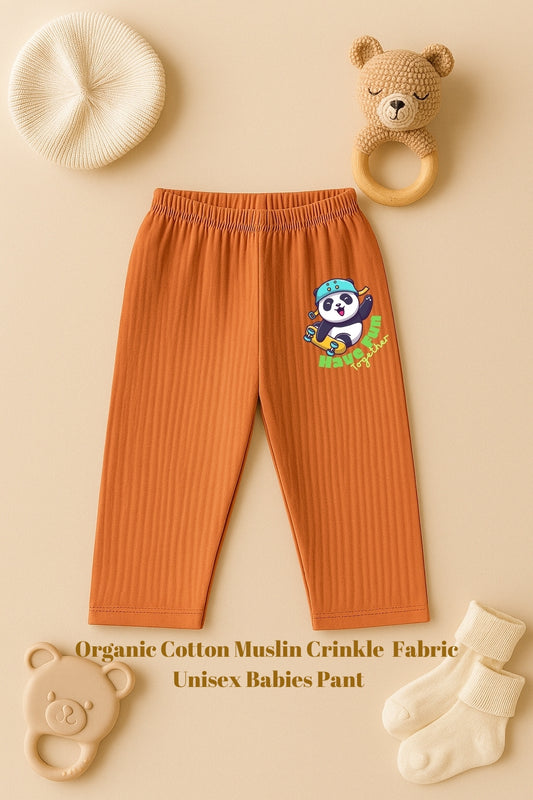 Organic cotton muslin crinkle fabric unisex pant IP22