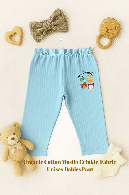 Organic cotton muslin crinkle fabric unisex pant IP22