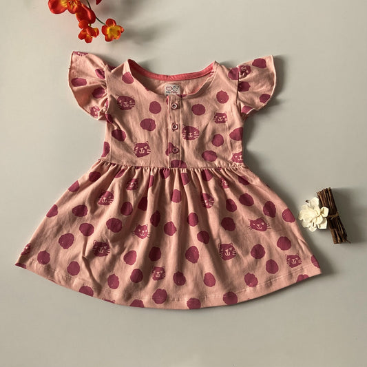 Girls Cotton Frill Sleeve Frock