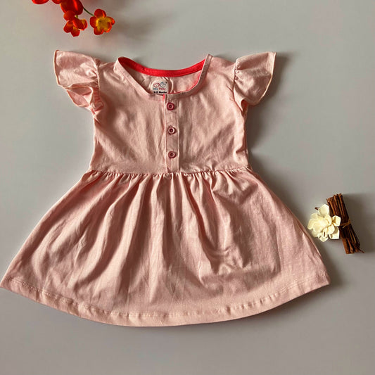 Girls Cotton Frill Sleeve Frock