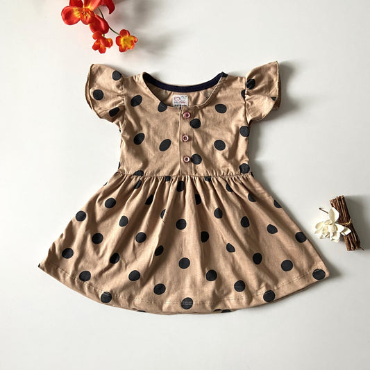 Girls Cotton Frill Sleeve Frock
