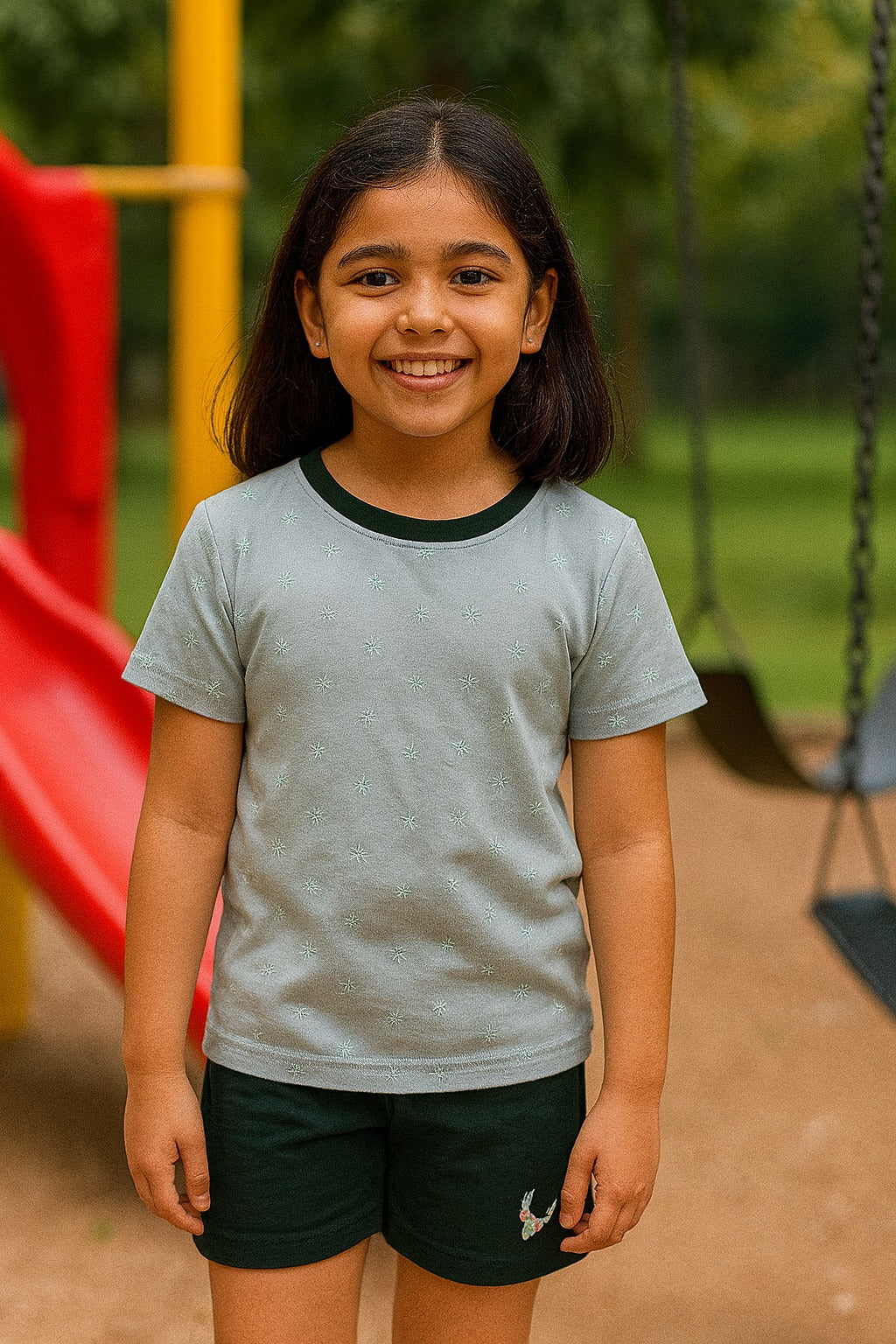 Girls T Shirt with Shorts Combo Set IP10