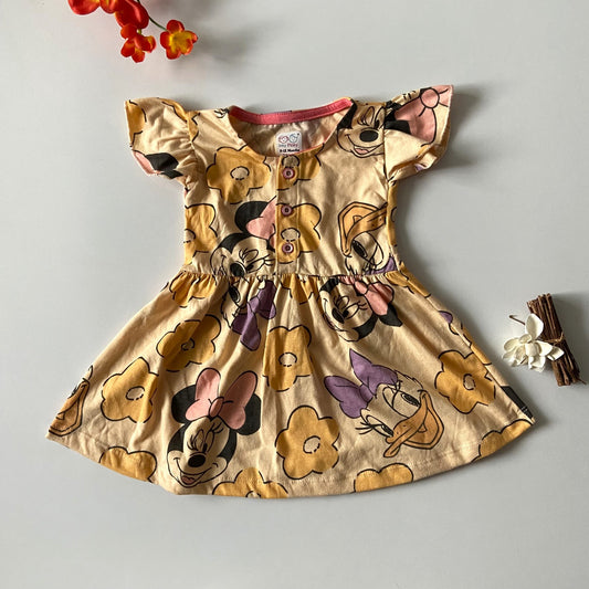 Girls Cotton Frill Sleeve Frock
