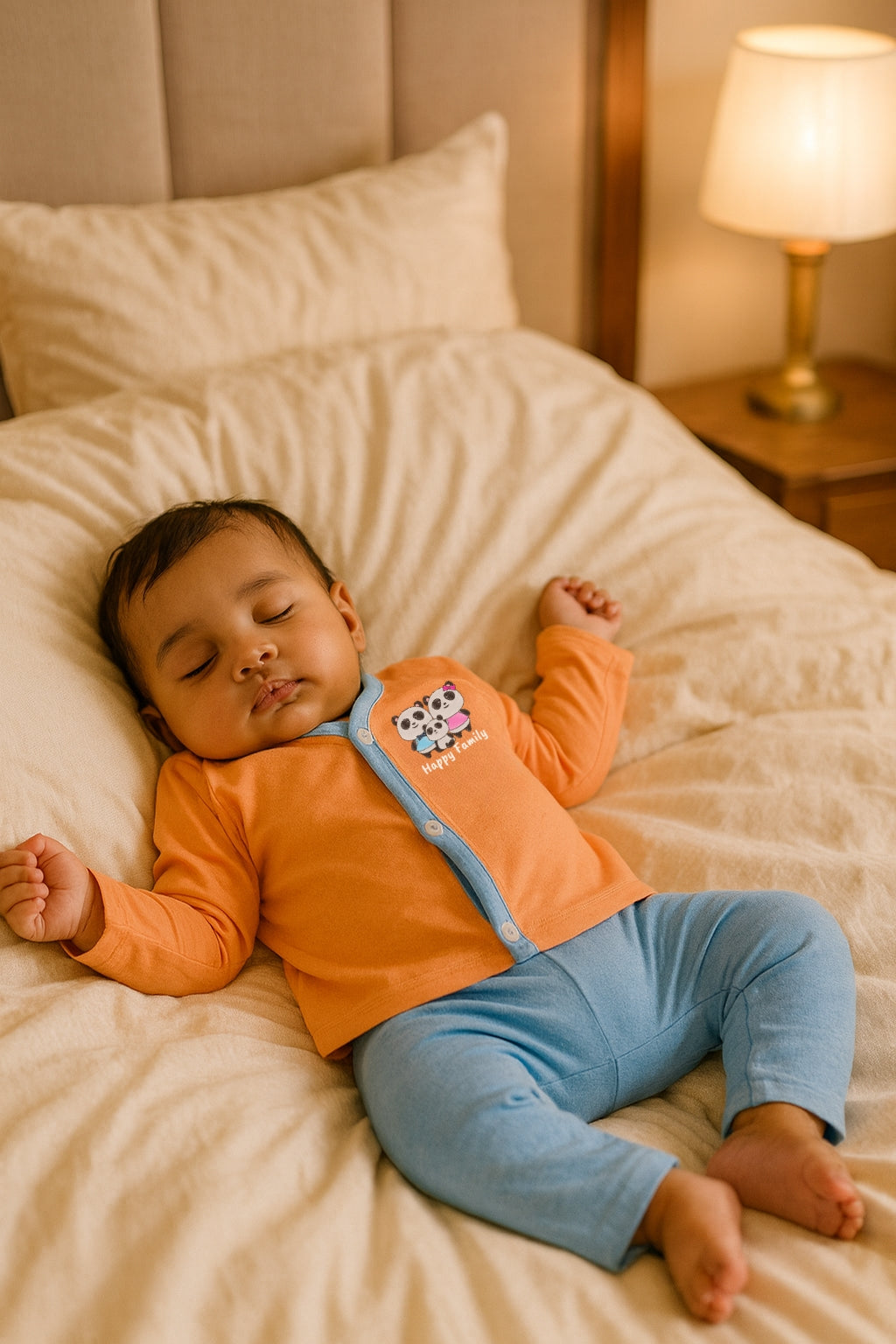 Unisex Printed Cotton Full Sleeve Jhabla + Pant Set IP12