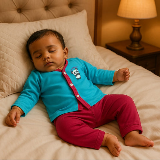 Unisex Printed Cotton Full Sleeve Jhabla + Pant Set IP12