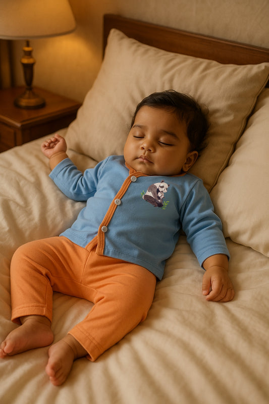 Unisex Printed Cotton Full Sleeve Jhabla + Pant Set IP12