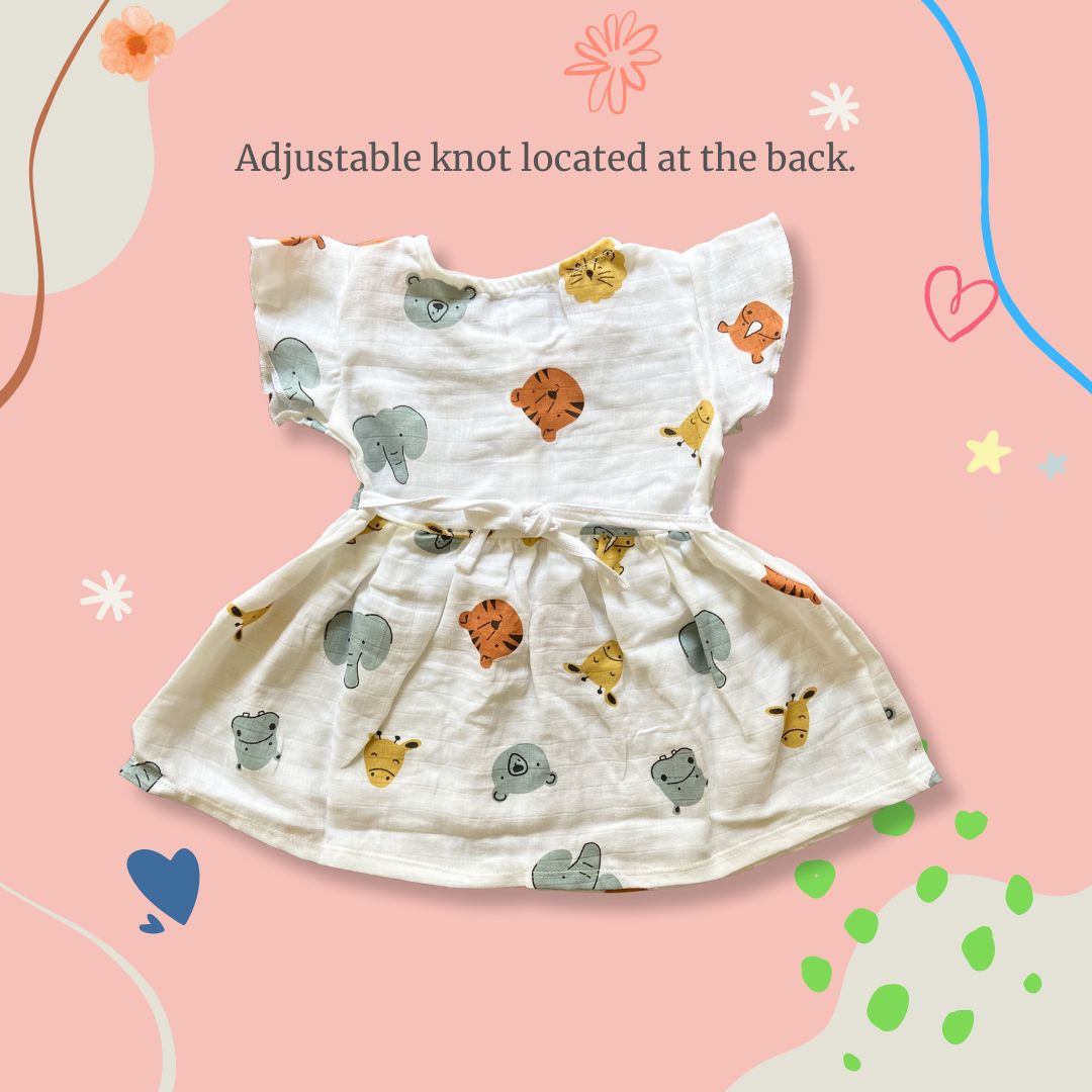 Organic Cotton Muslin Frill Sleeve Frock