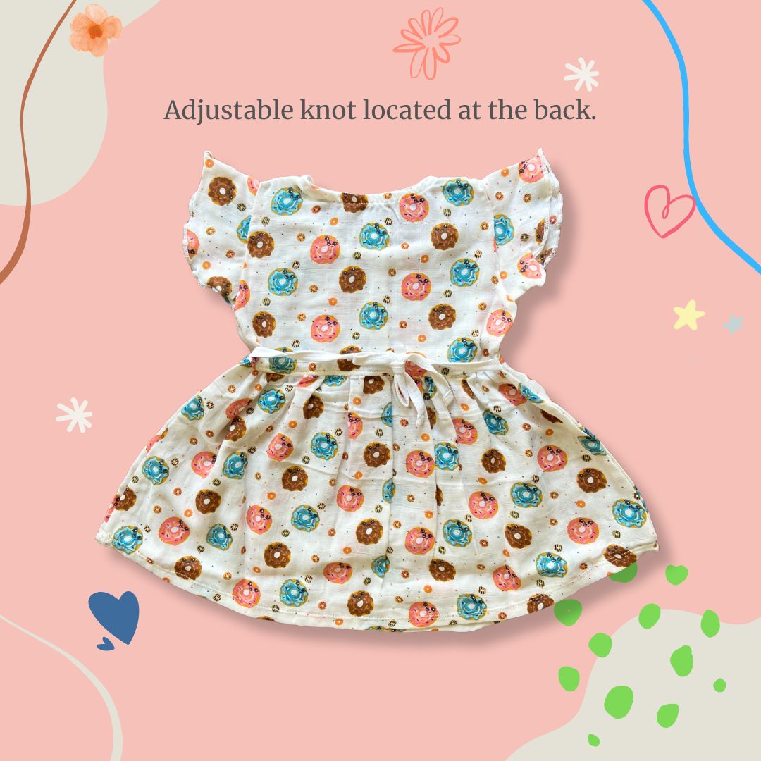 Organic Cotton Muslin Frill Sleeve Frock