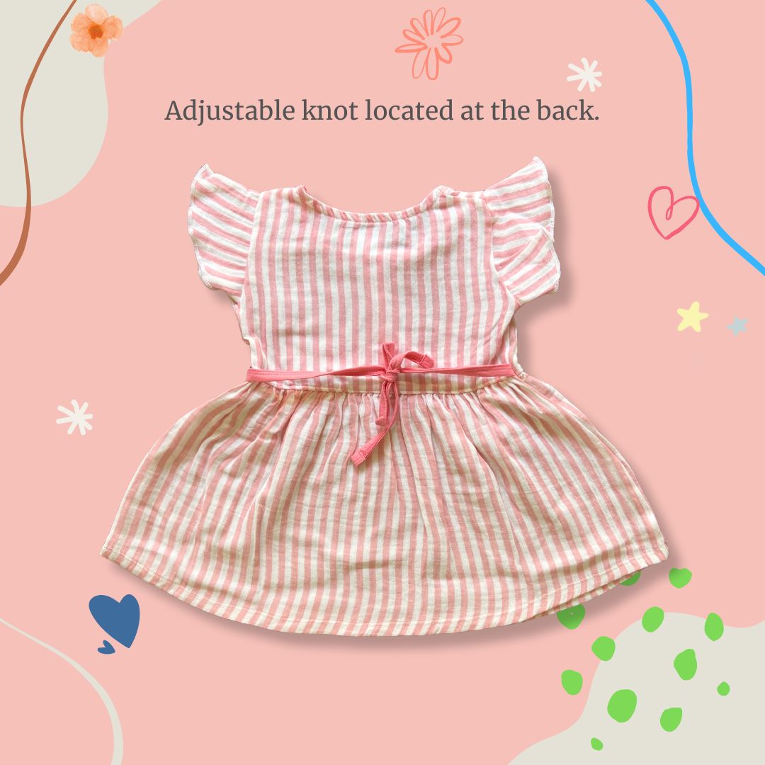 Organic Cotton Muslin Frill Sleeve Frock