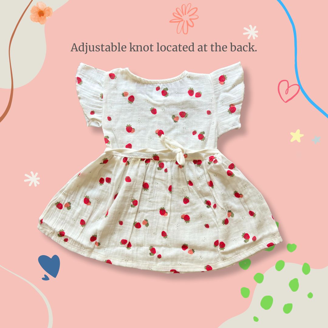 Organic Cotton Muslin Frill Sleeve Frock