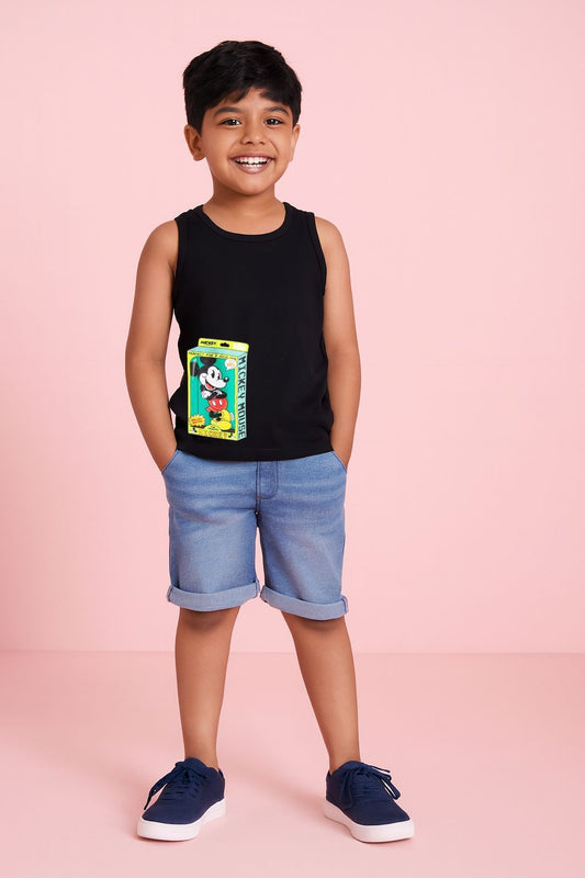 Boys Cotton Printed Sleeveless T-Shirt