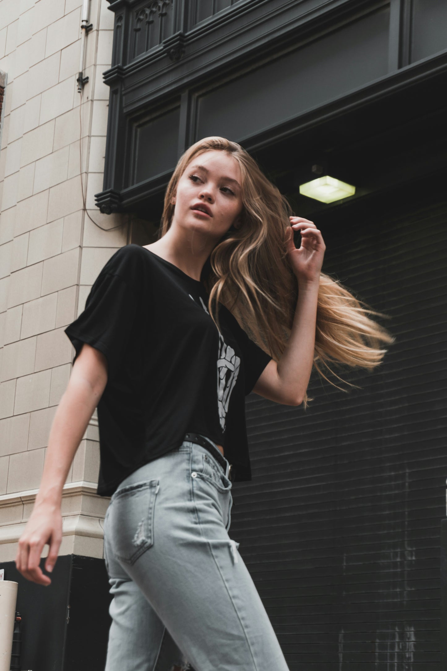 Skeleton Hands Cotton Crop T-Shirt