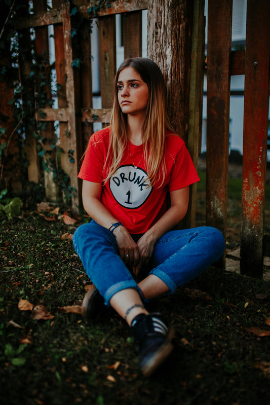 Drunk Red Regular Cotton T-Shirt