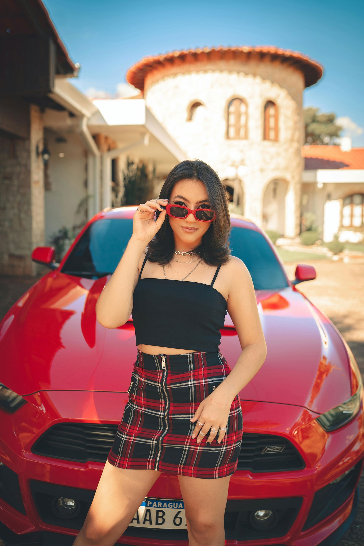 Black Spaghetti Strap Crop Top