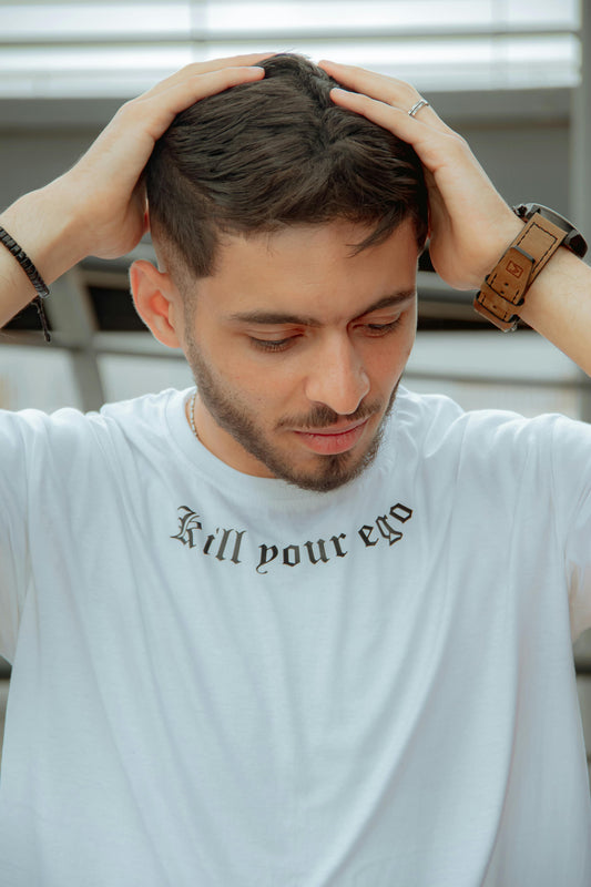 Kill Your Ego - Printed Cotton Round Neck